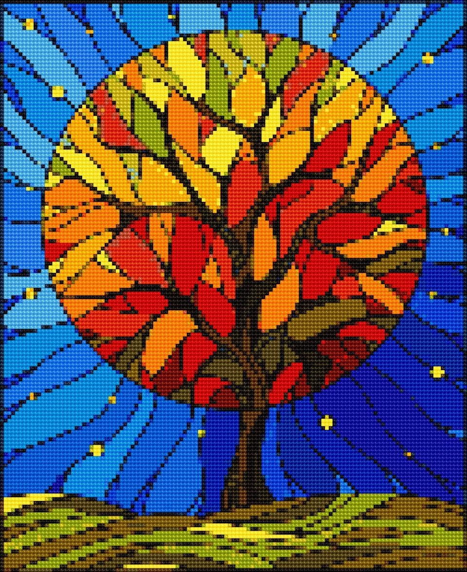 Витраж дерево