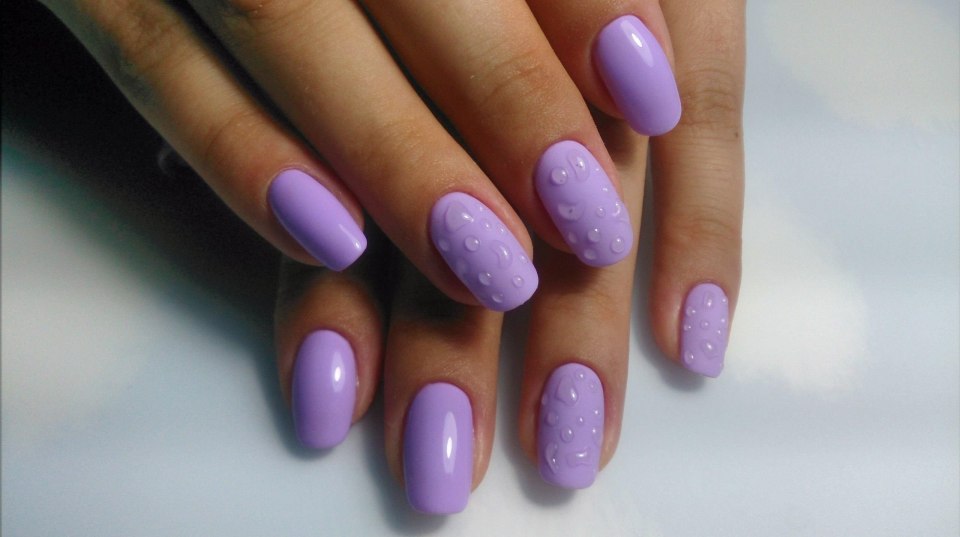 Ногти фиолетовые однотонные