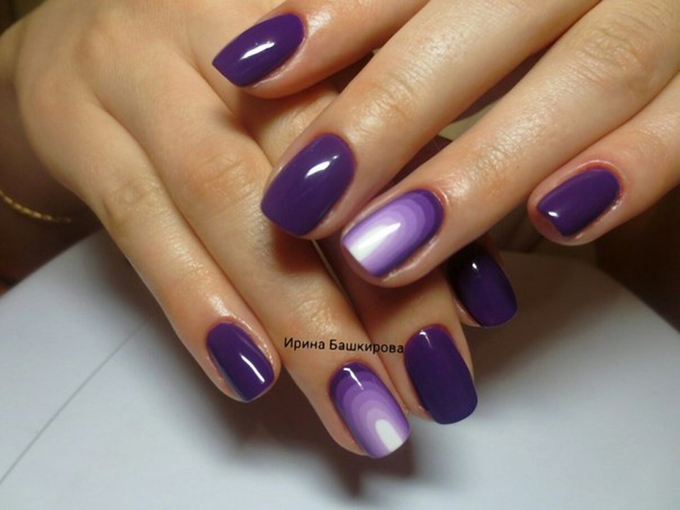 Стильный лавандовый маникюр