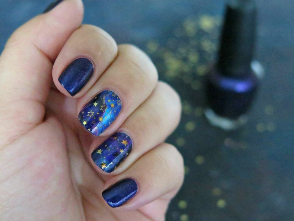 Ногти звездное небо