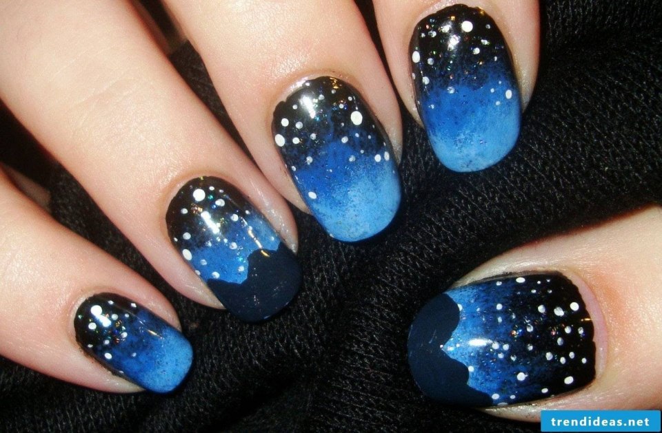 Маникюр звездное небо