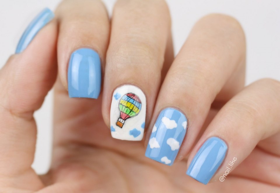 Ногти с воздушными шарами