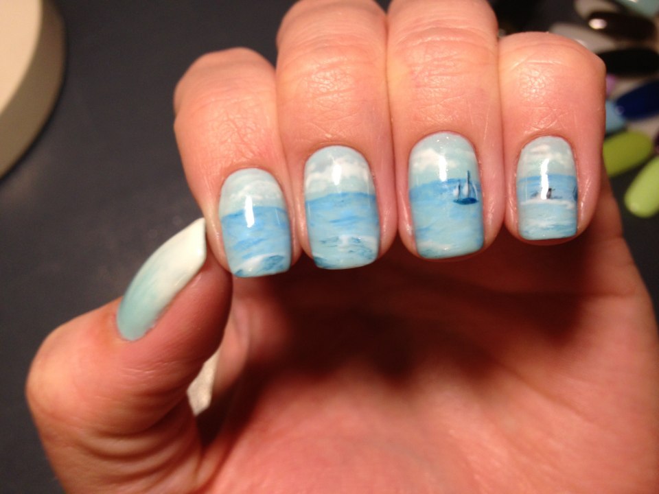 Дизайн ногтей с самолетом