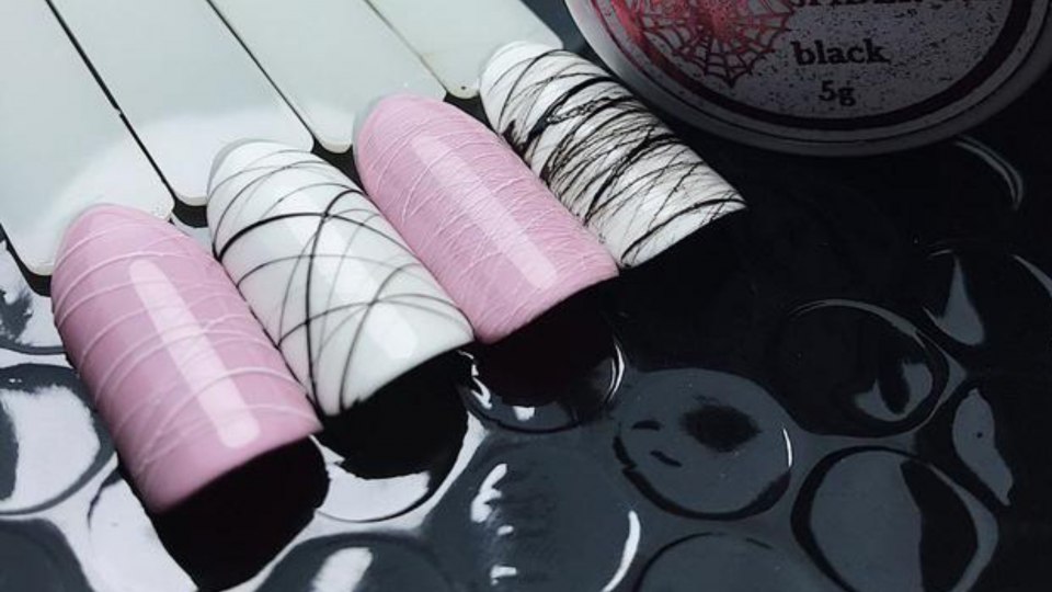 Маникюр с гелем нитками