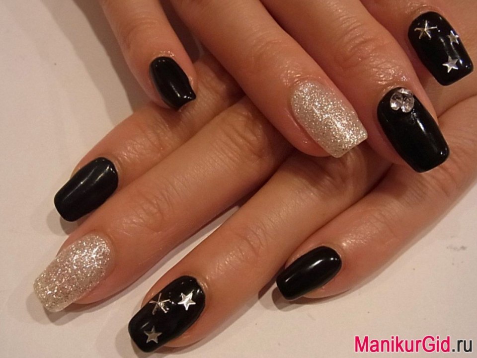 Френч серебристый с черным