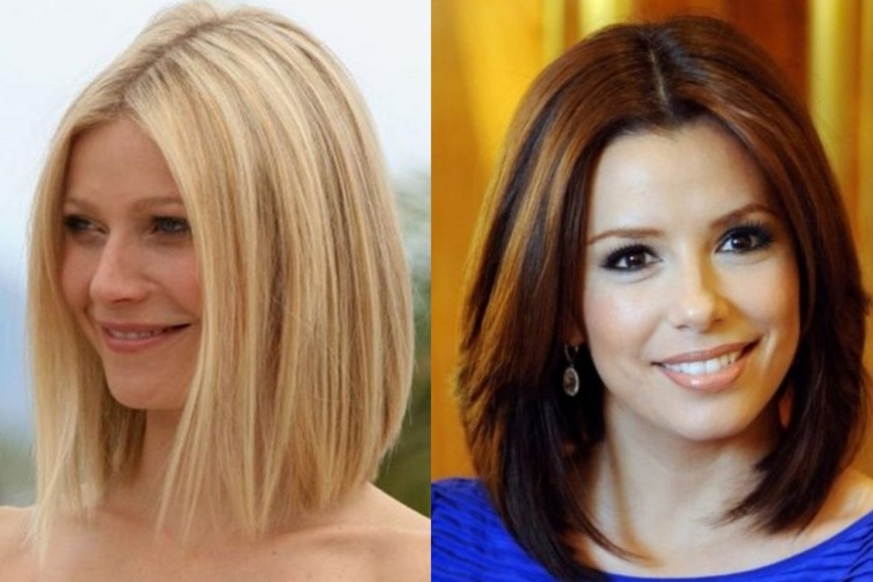 Стрижка до плеч для круглого лица