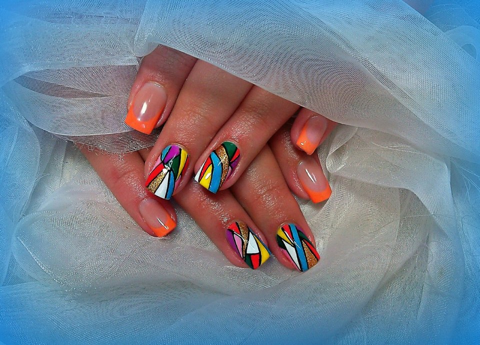 Оранжевые ногти