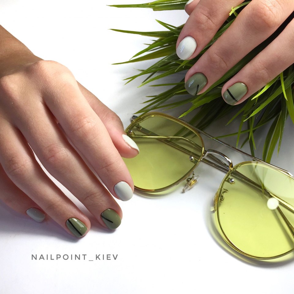 Маникюр однотонный Минимализм