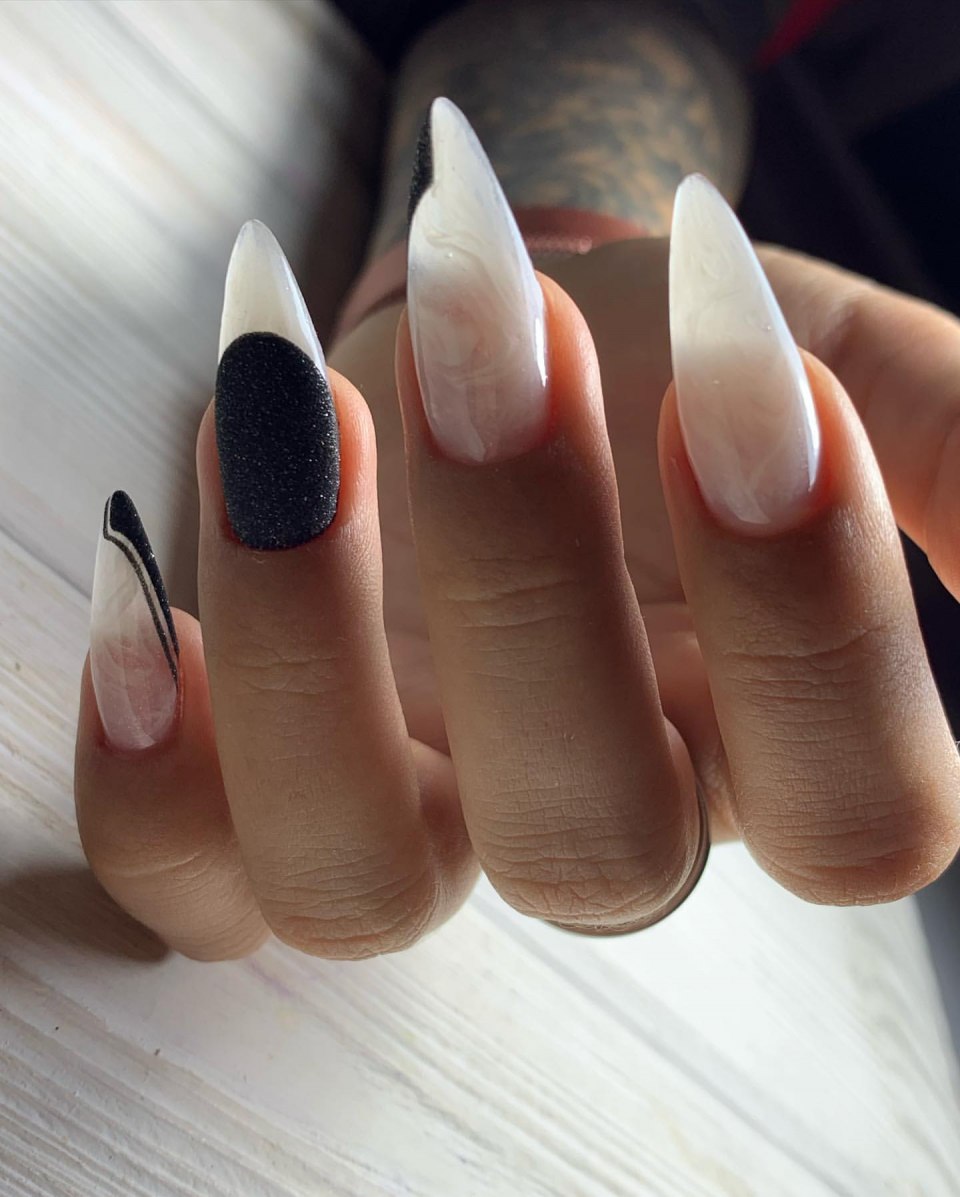 Маникюр на миндалевидные ногти