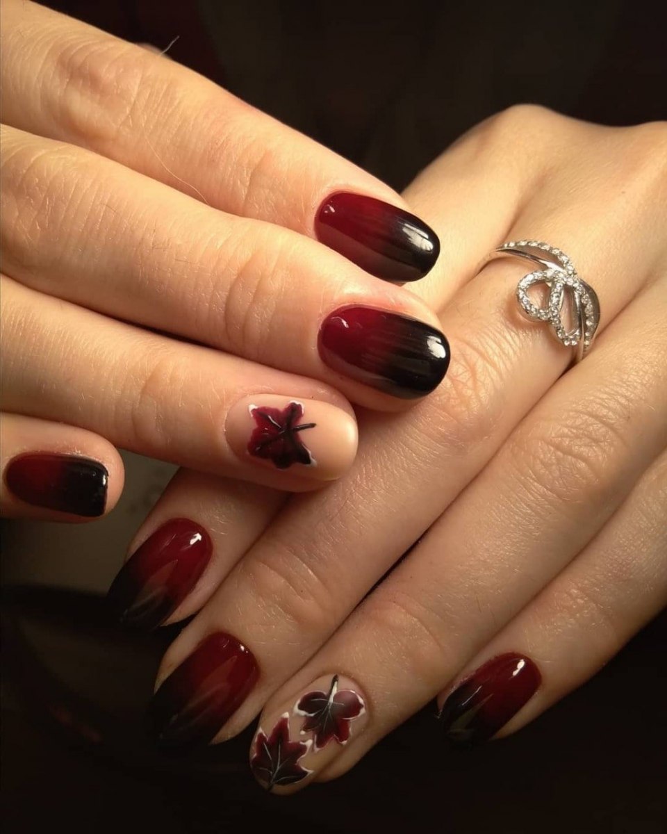 Красные осенние ногти