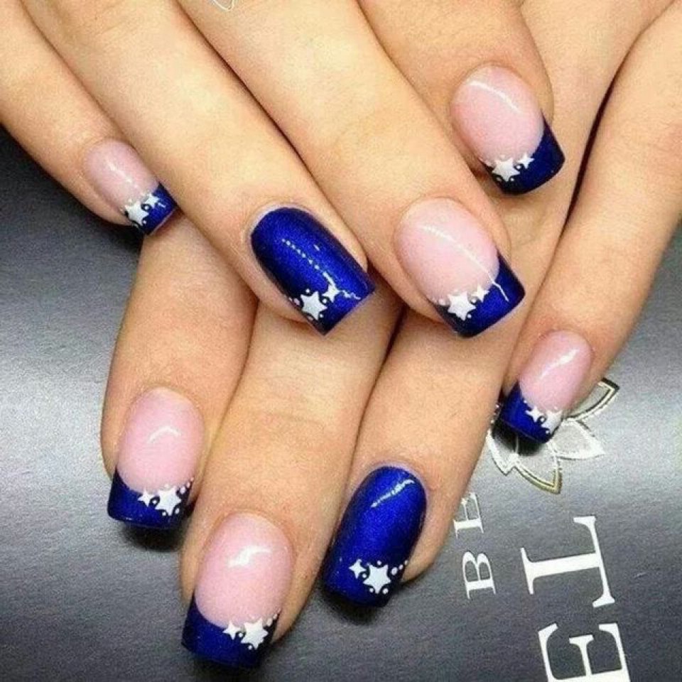 Френч синий с белым