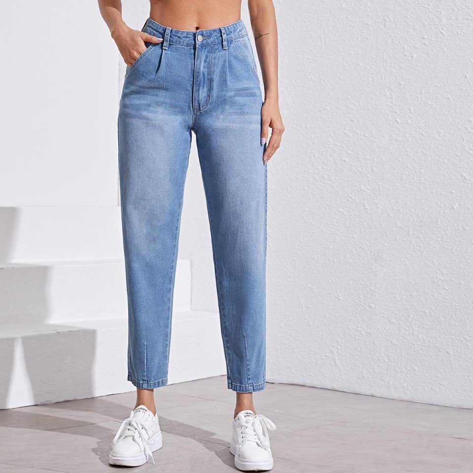 Женские брюки джинсовые в магазине Зара