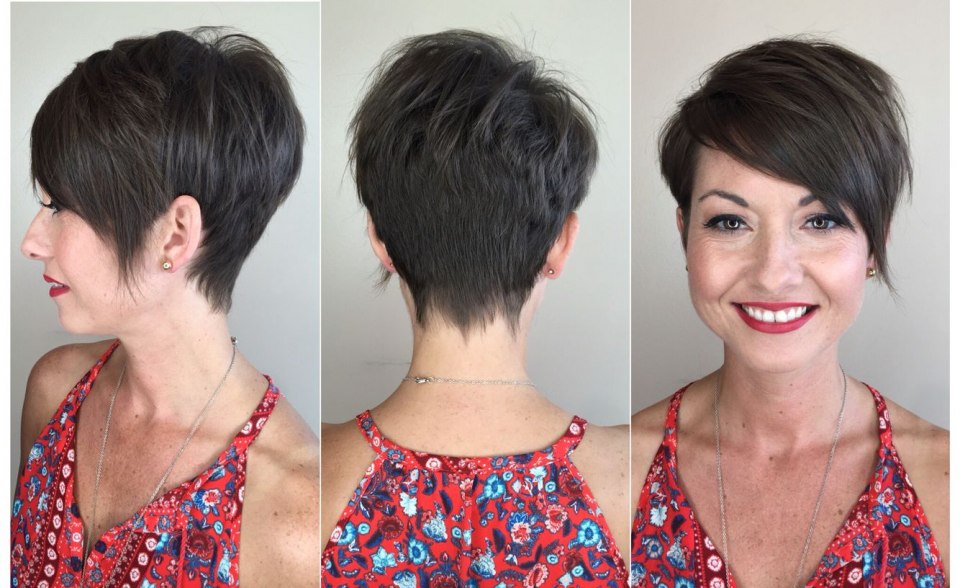 Асимметрия сзади короткой стрижки