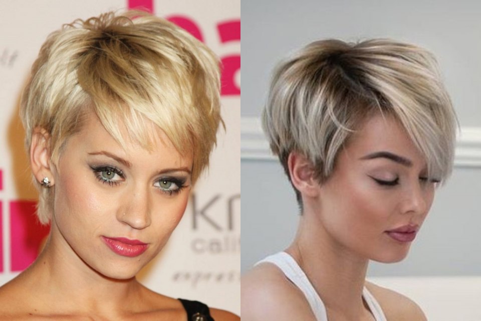 Пикси стрижка для тонких волос с челкой