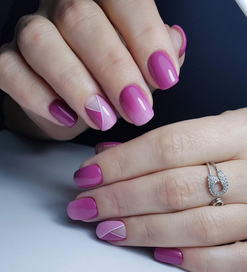 Нежно сиреневый маникюр