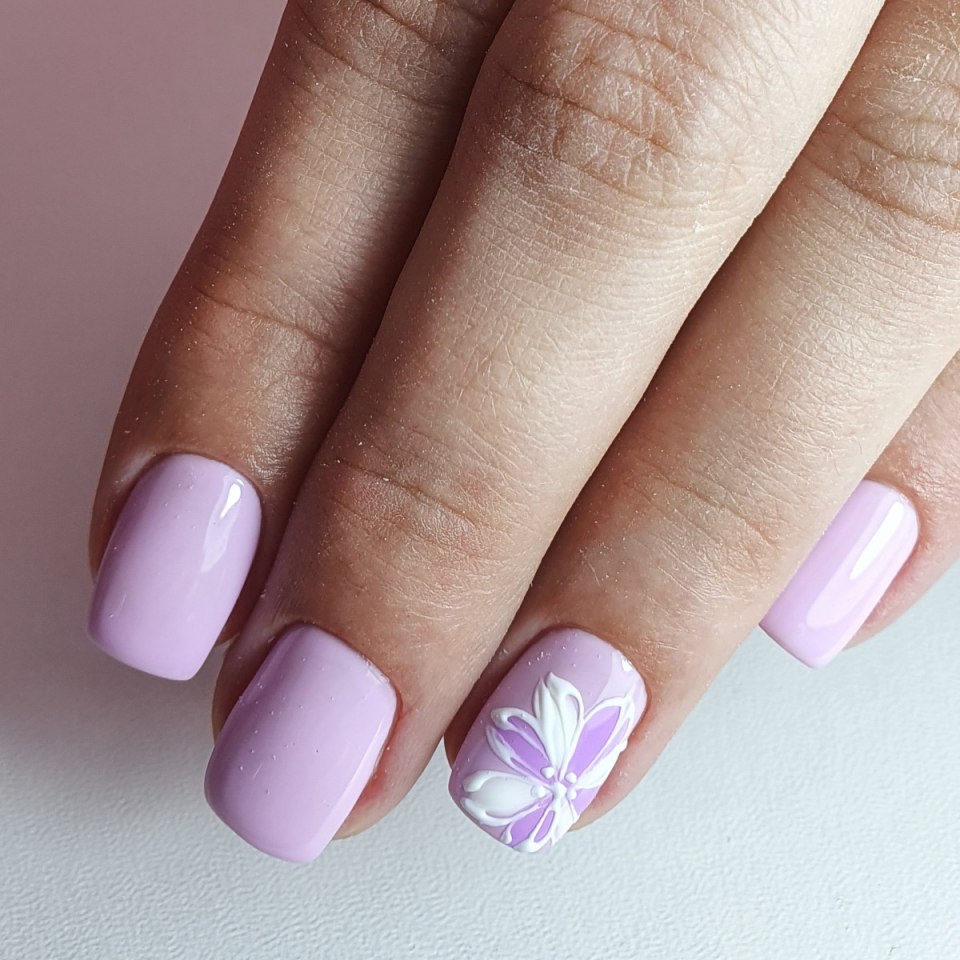 Френч фиолетовый с белым