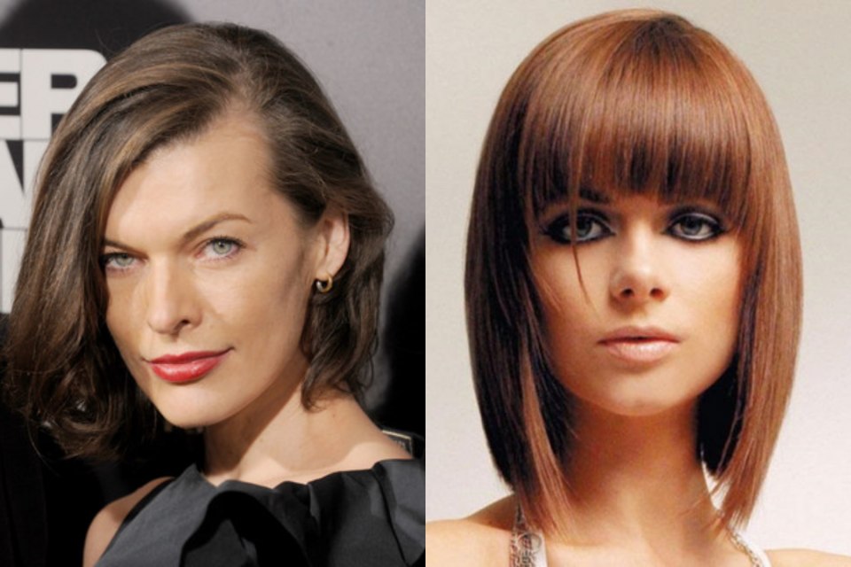 Стрижка на овальное лицо с челкой