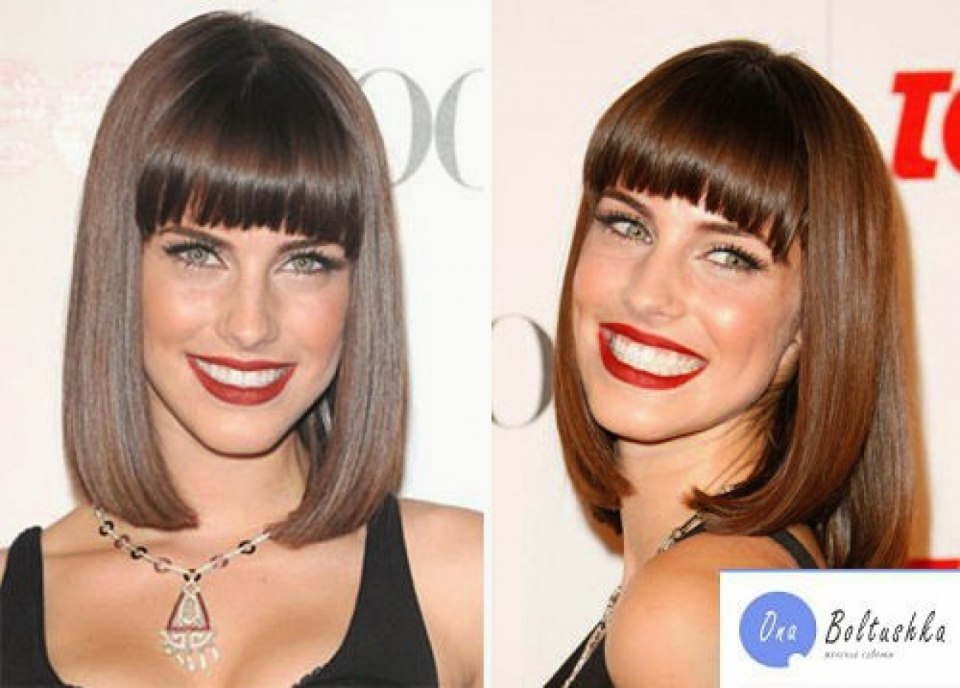 Стрижка прямой срез с челкой