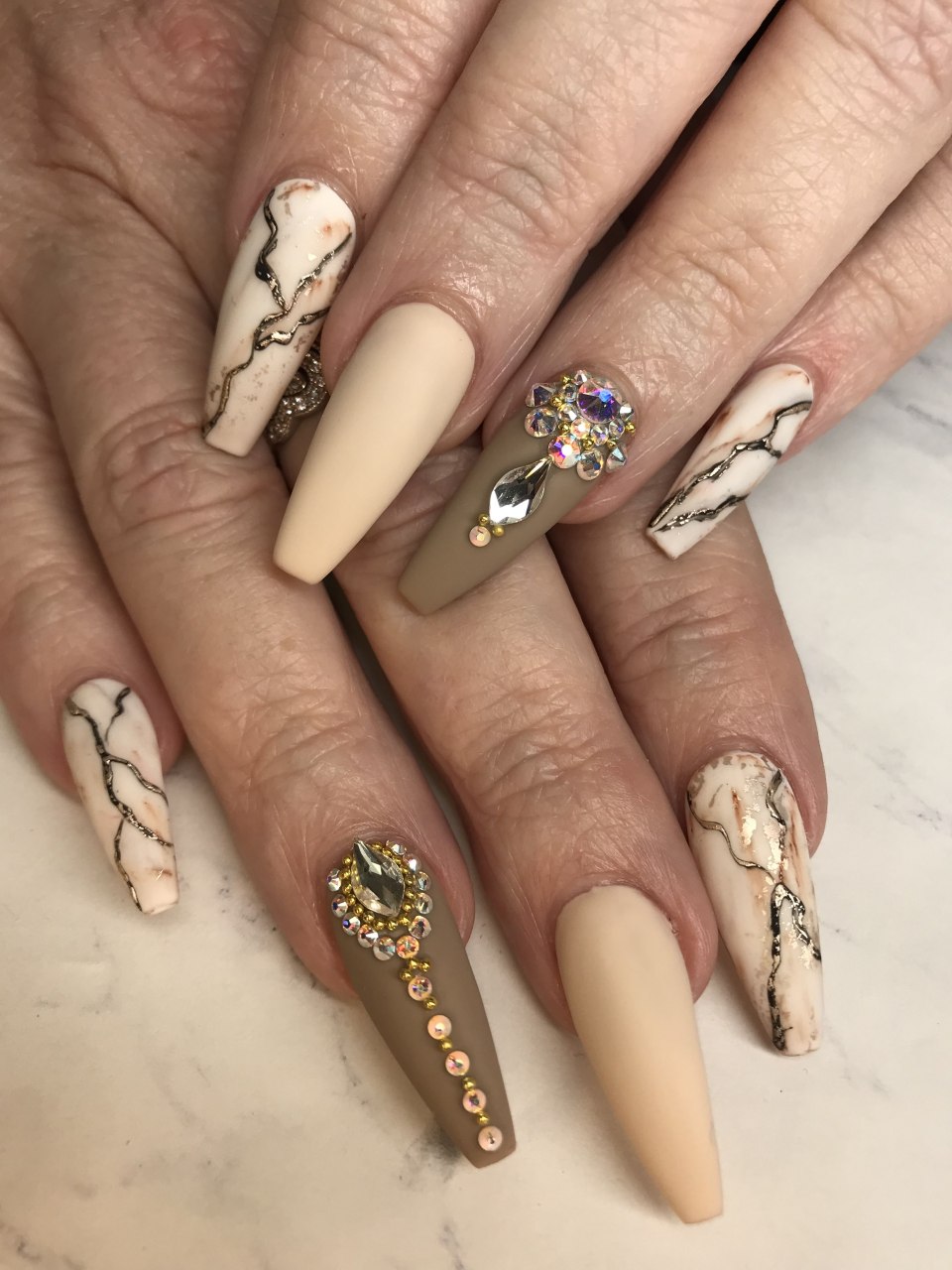 Ногти балерина осенние