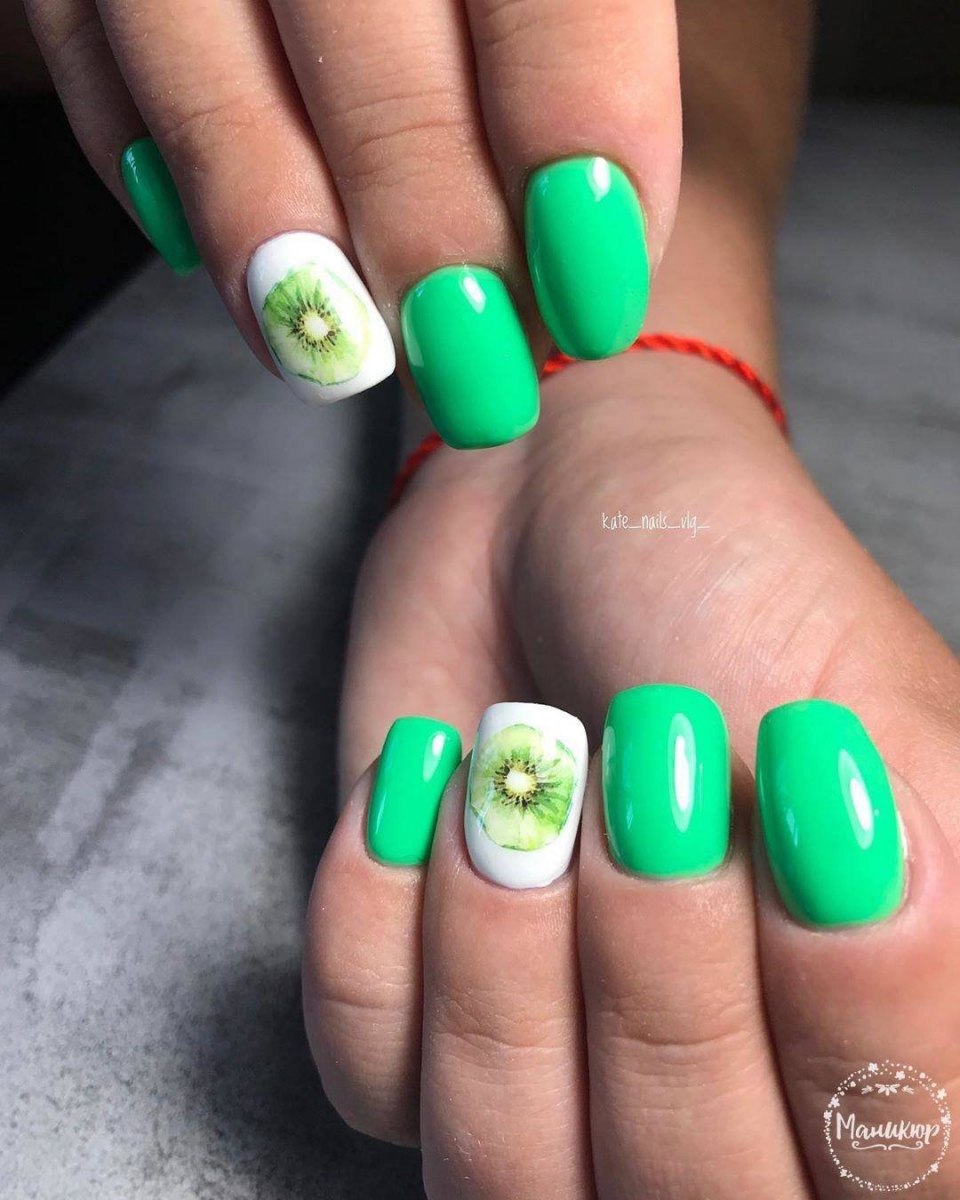 Маникюр мятного цвета