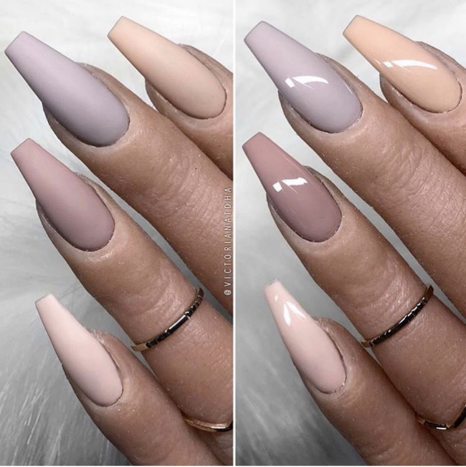 Формы ногтей матовый нюд