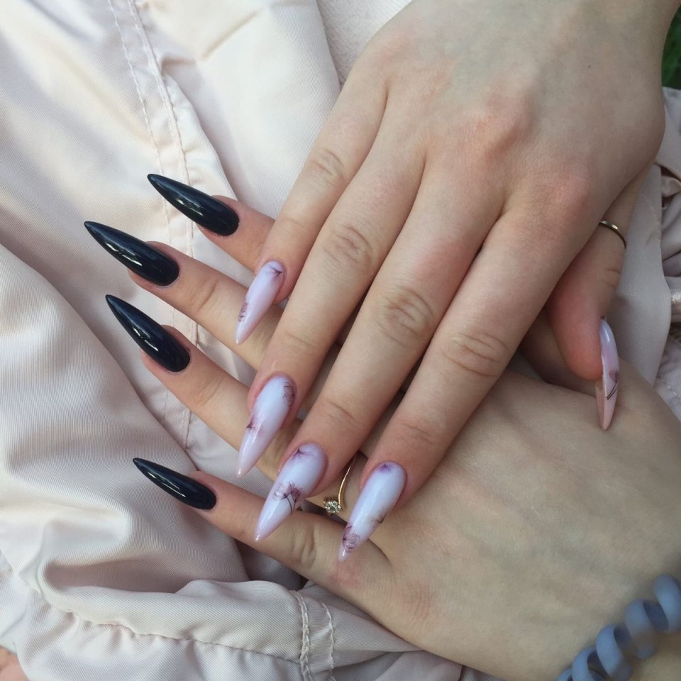 Маникюр на острые ногти 2021