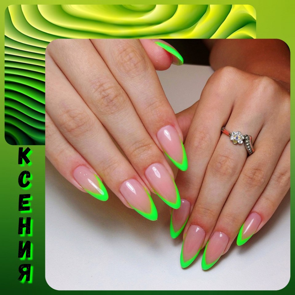 Салатовый маникюр