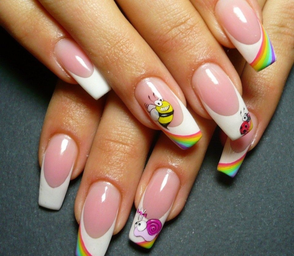 Яркий летний френч