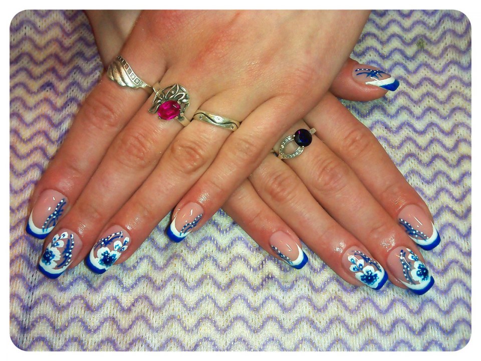 Френч синий с белым