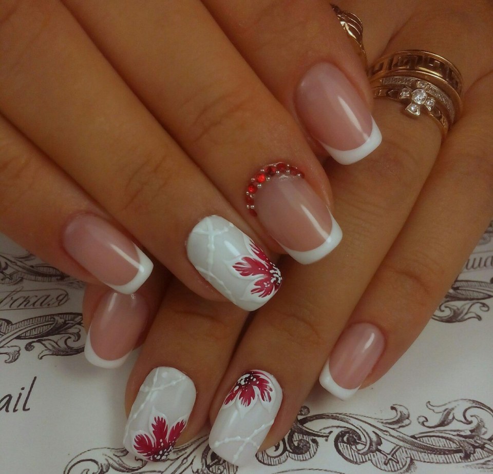 Ногти френч с рисунком