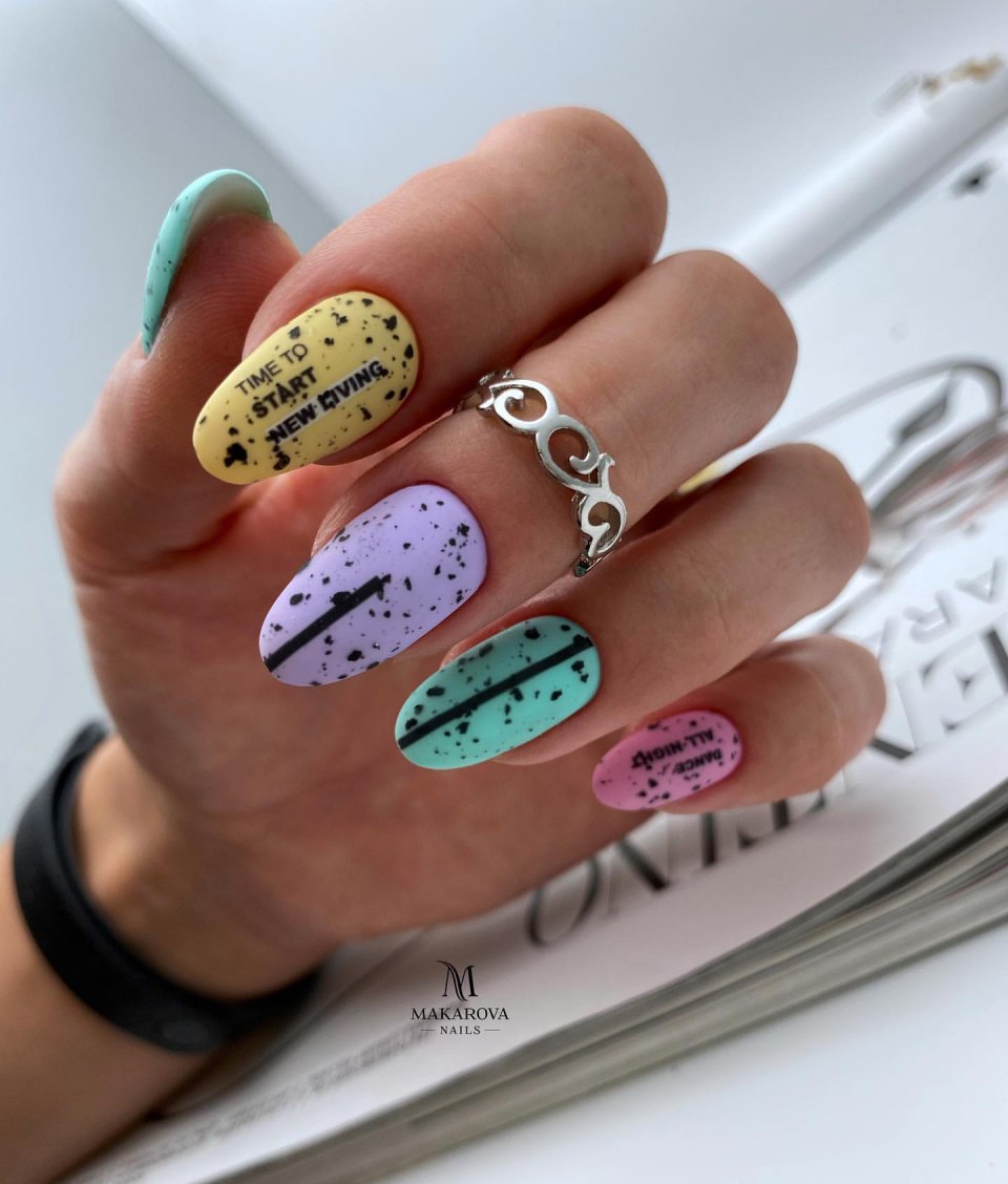 Дизайн ногтей перепелиное яйцо