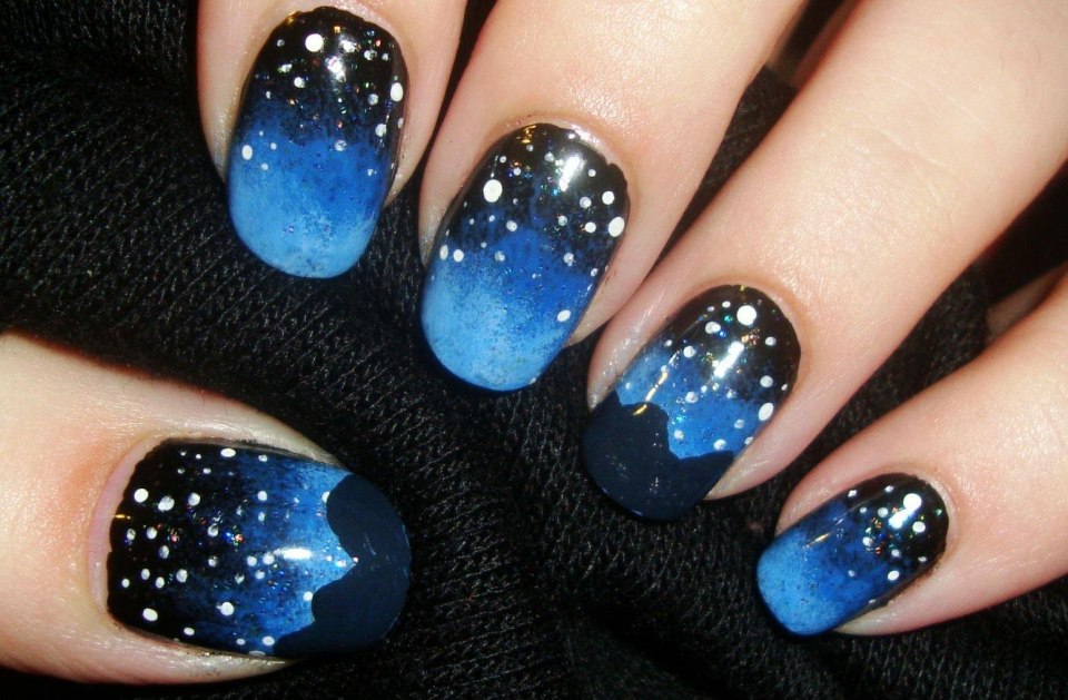 Маникюр звездное небо