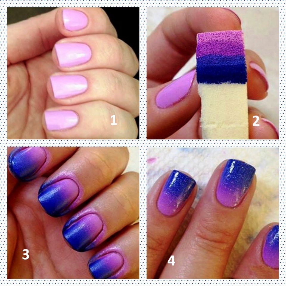 Педикюр смешивание цветов