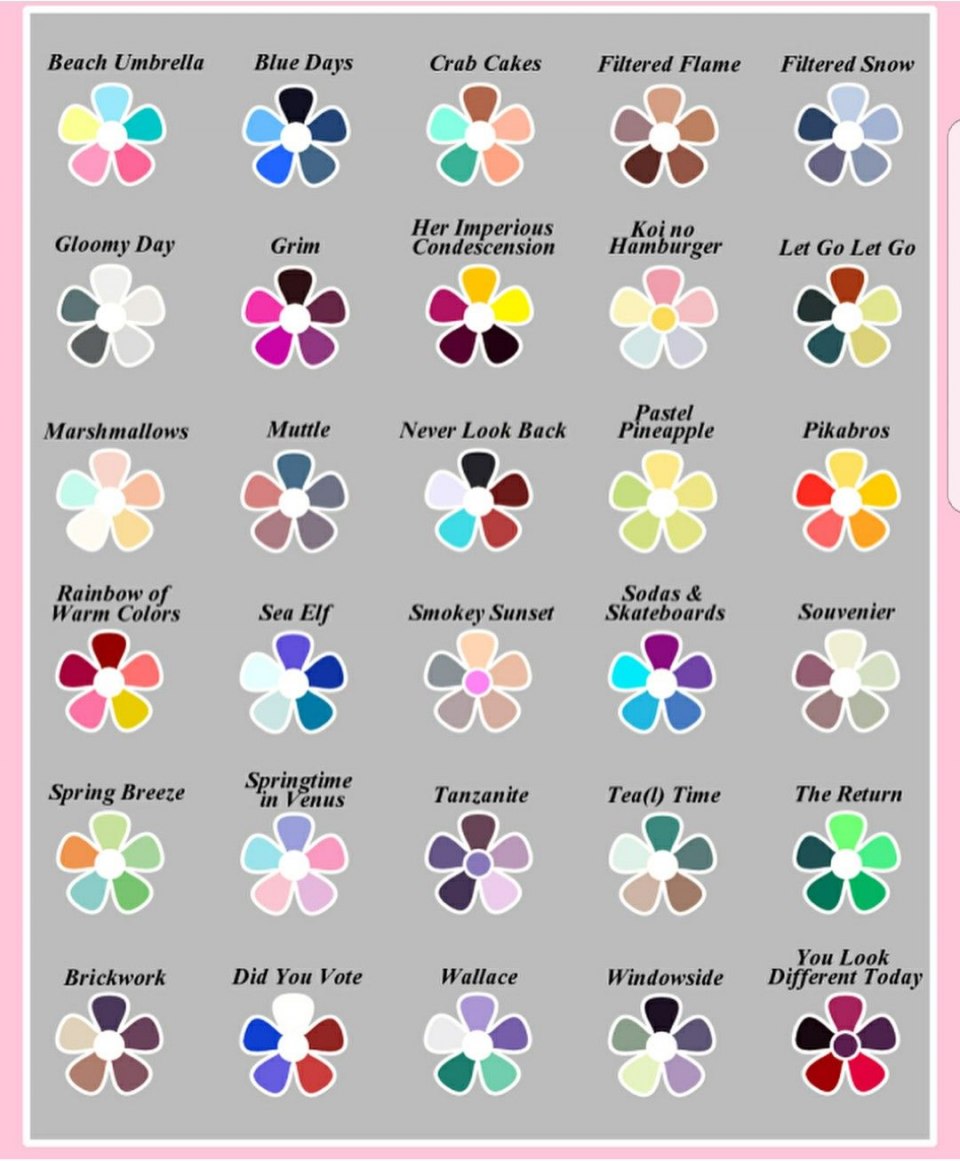 Сочетание цветов в маникюре таблица