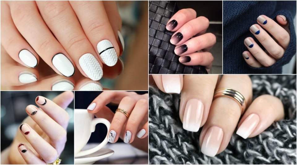Строгий маникюр для офиса