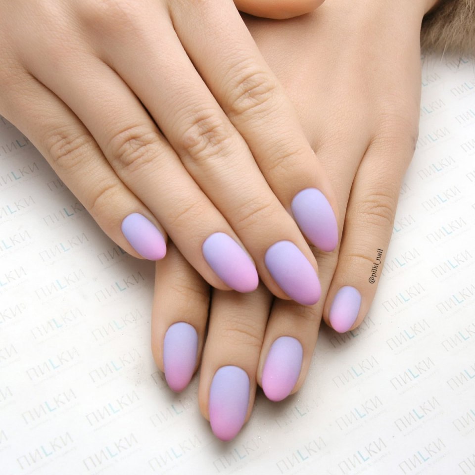 Матовые однотонные ногти