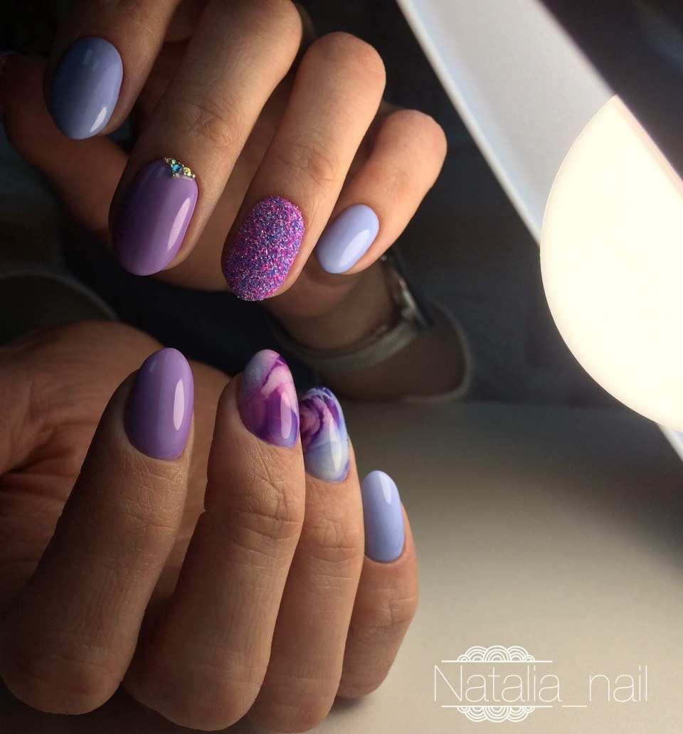 Маникюр оранжевый двухцветный