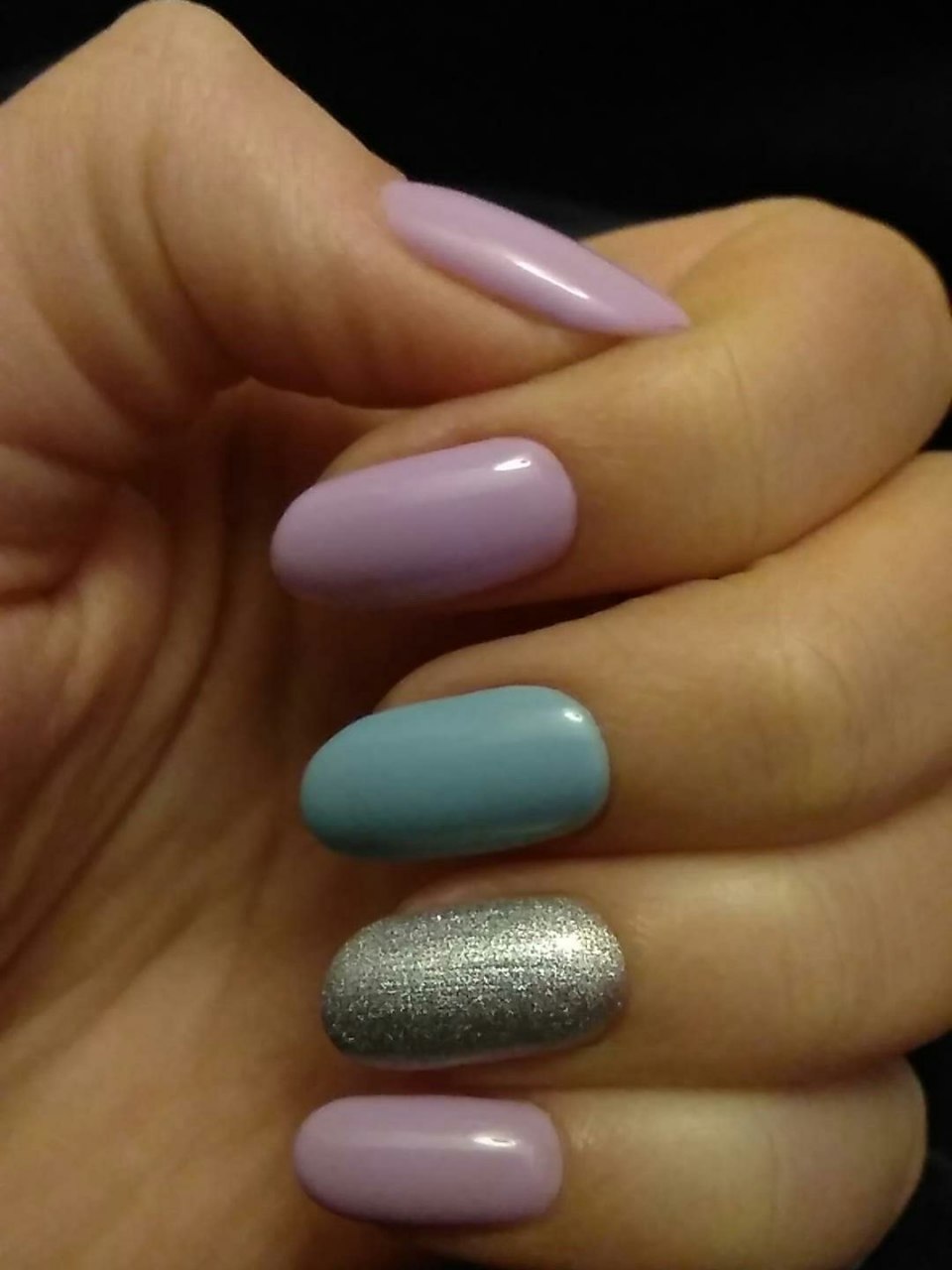 Маникюр сочетание двух цветов