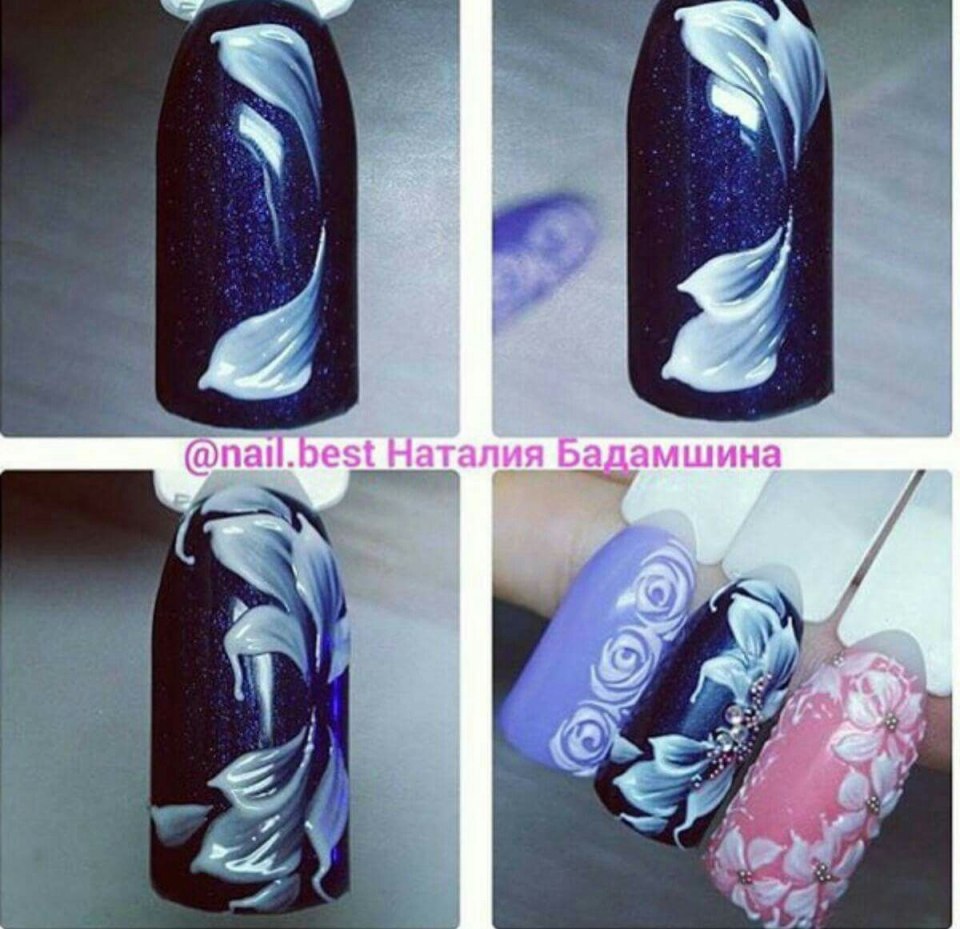 Имитация ракушки на ногтях