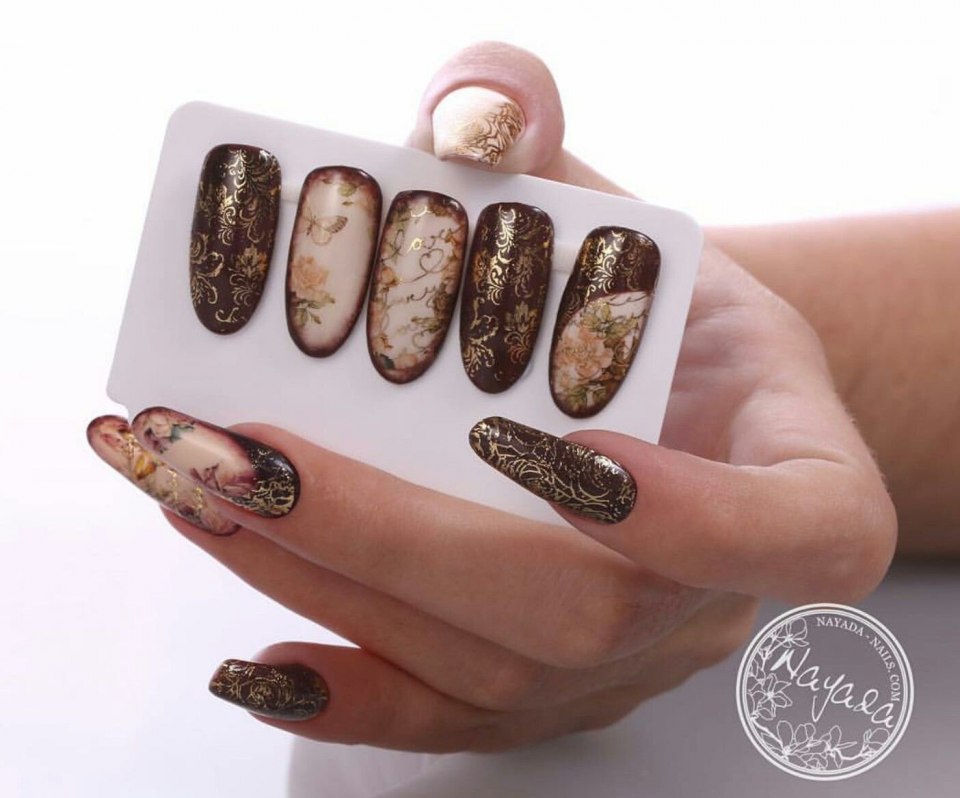 Какие узоры можно сделать на ногтях на серый цвет