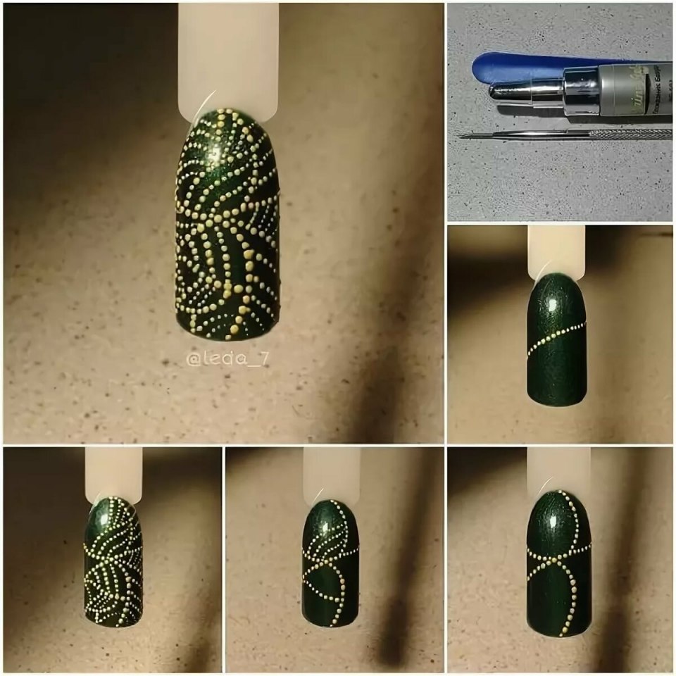 Красивые вензеля на ногтях