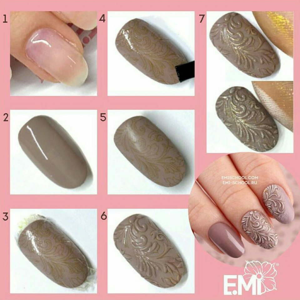 Бордовый маникюр