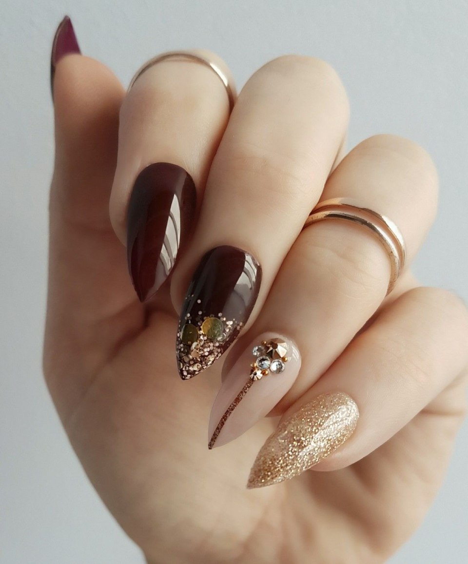 Френч миндаль 2020 золото