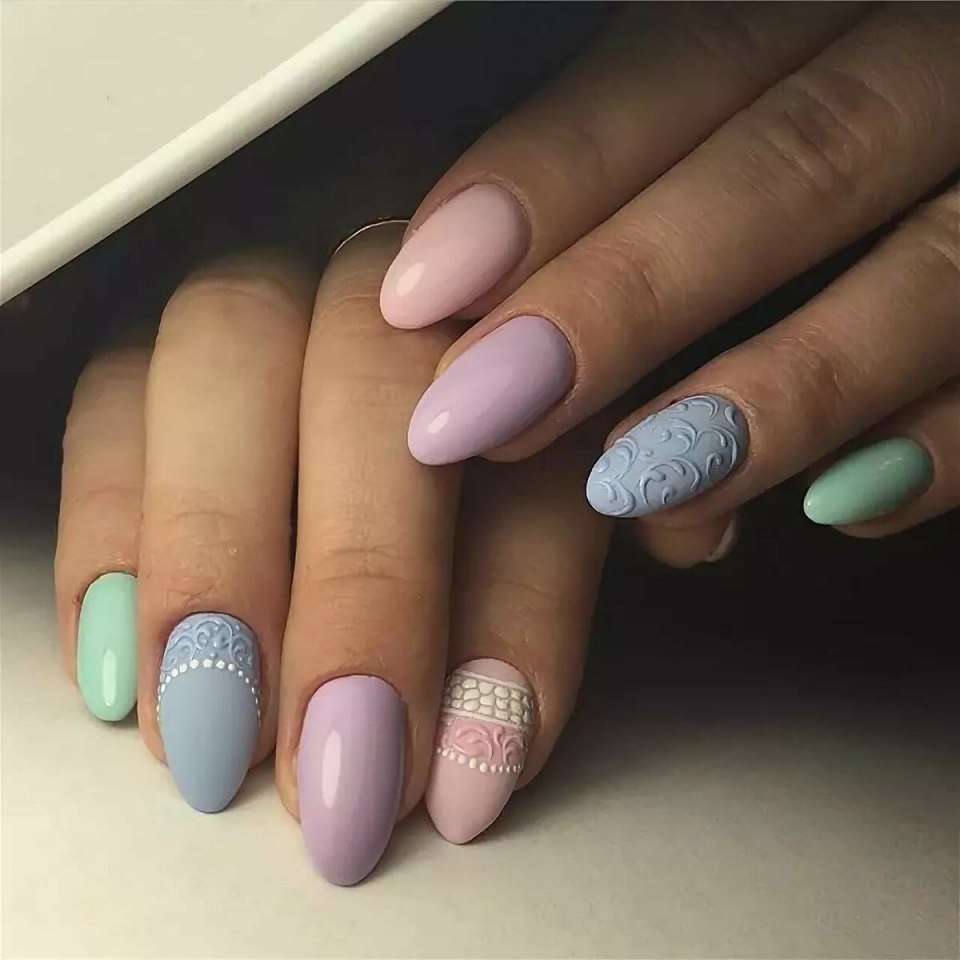 Маникюр летний пастельные тона