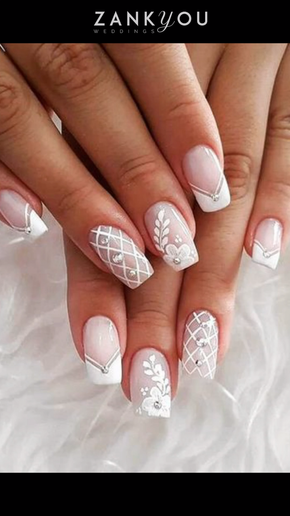 Свадебный маникюр на длинные ногти