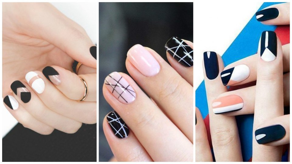 Маникюр Весна 2021 геометрия модные на короткие ногти