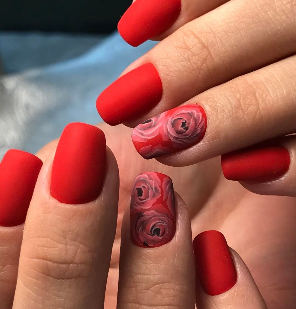 Гель лак красный матовый