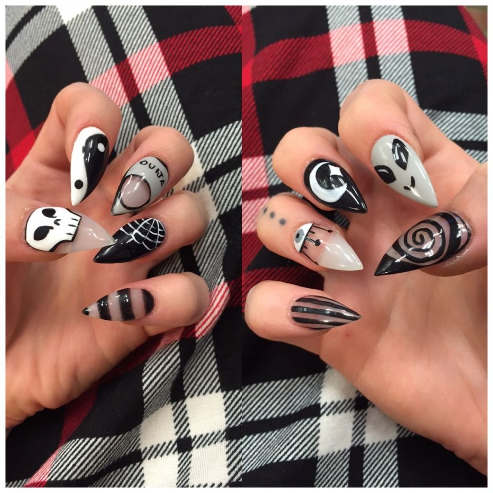 Дизайн ногтей в стиле панк