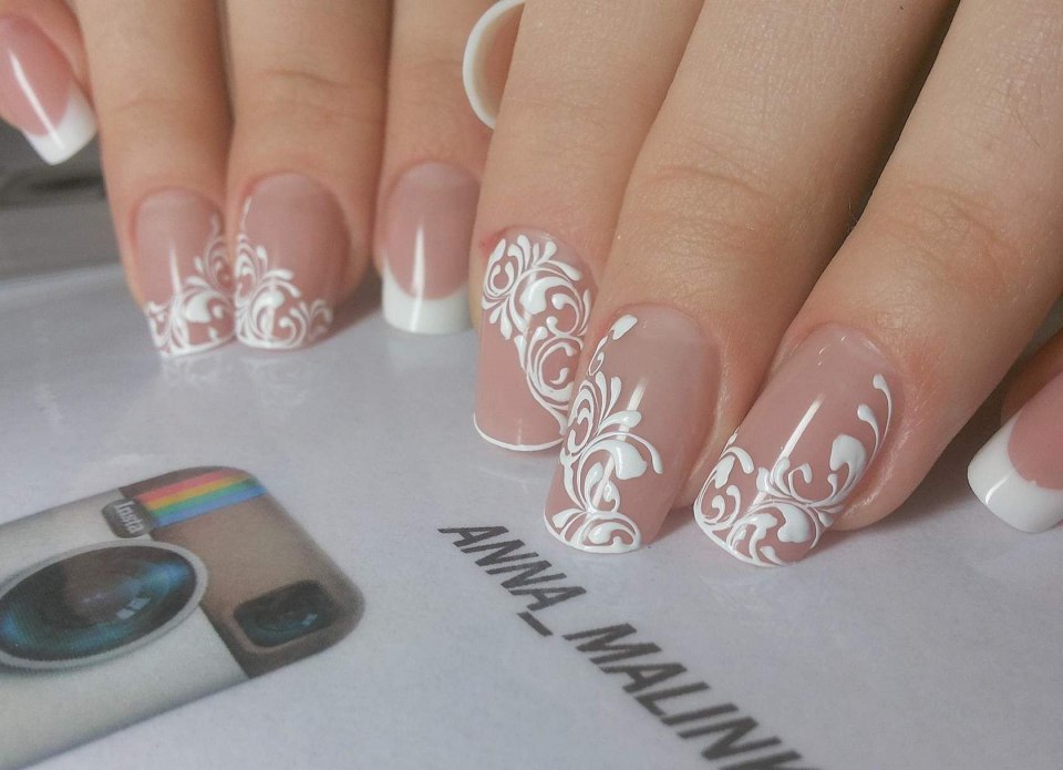 Свадебный маникюр френч