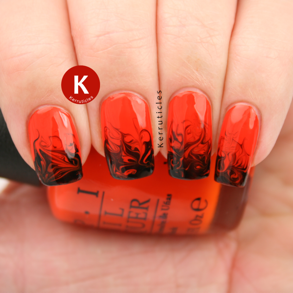 Огненно красный маникюр